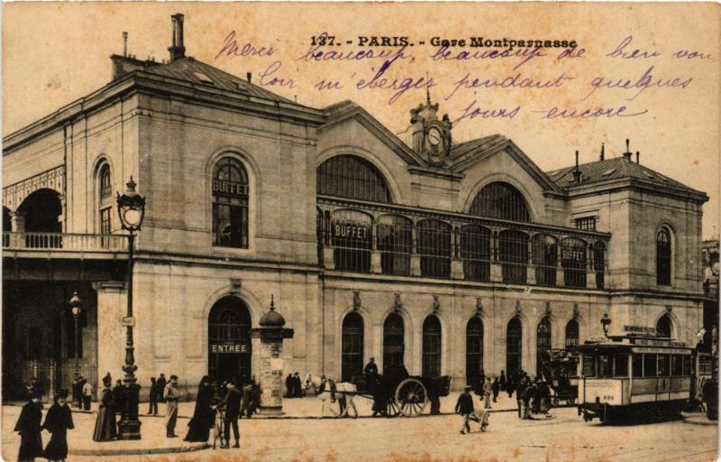 Carte postale ancienne Gare Montparnasse à Paris 6e