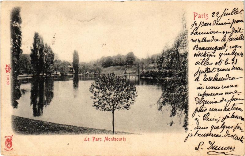 Carte postale ancienne Le Parc Montsouris à Paris 14e