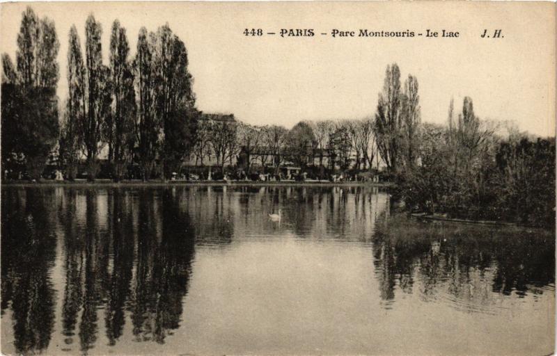 Carte postale ancienne Parc Montsouris - Le Lac à Paris 14e
