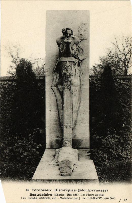 Carte postale ancienne Cimetière du Montparnasse - Beaudelaire à Paris 14e