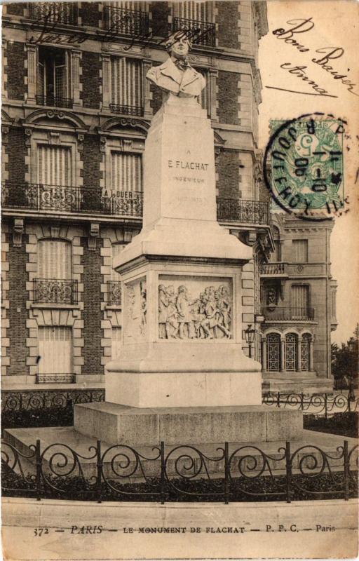 Carte postale ancienne Le Monument de Flachat à Paris 17e