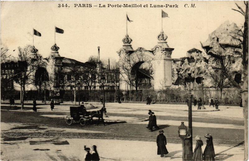 Carte postale ancienne La Porte Maillot et Luna Park à Paris 17e