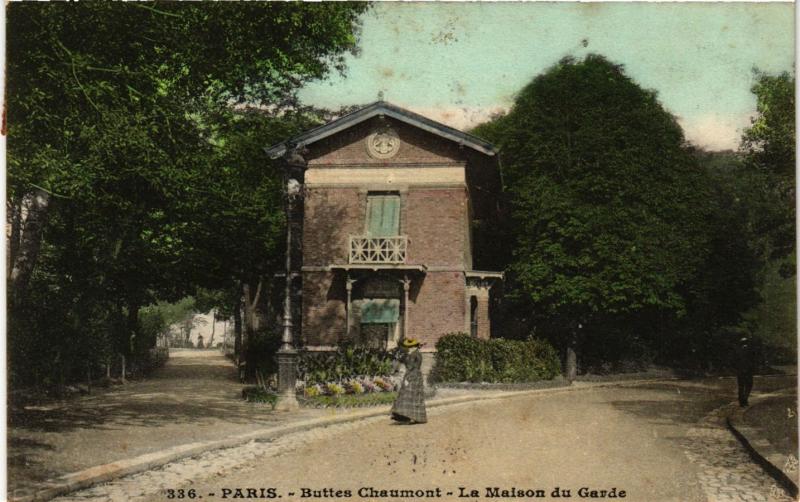 Carte postale ancienne Buttes Chaumont - La Maison du Garde à Paris 19e