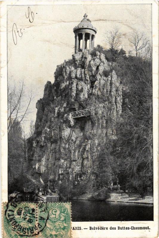 Carte postale ancienne Belvédère des Buttes-Chaumont à Paris 19e