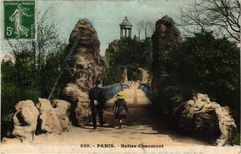 Carte postale ancienne Buttes Chaumont à Paris 19e