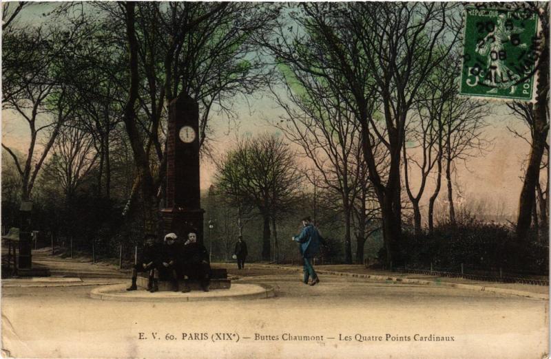 Carte postale ancienne Buttes-Chaumont - Les Quatre Points Cardinaux à Paris 19e