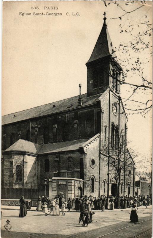 Carte postale ancienne Eglise Saint-Georges à Paris 19e