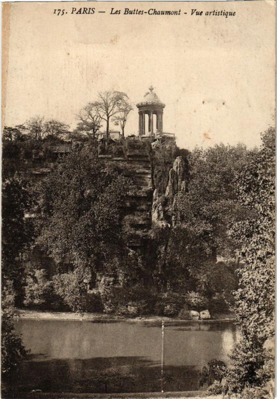 Carte postale ancienne Les Buttes-Chaumont - Vue artistique à Paris 19e