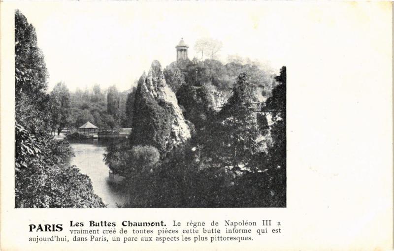 Carte postale ancienne Les Buttes Chaumont à Paris 19e