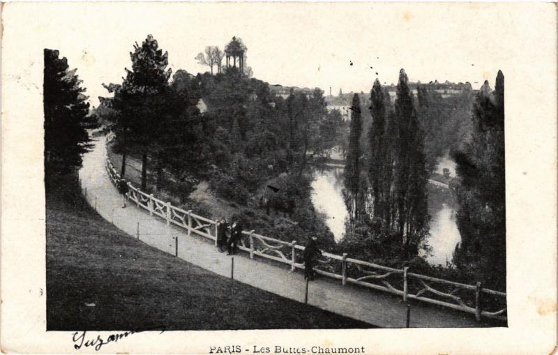Carte postale ancienne Les Buttes-Chaumont à Paris 19e