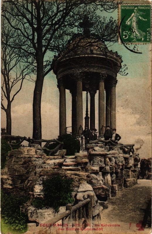 Carte postale ancienne Le Belvédère des Buttes-Chaumont à Paris 19e