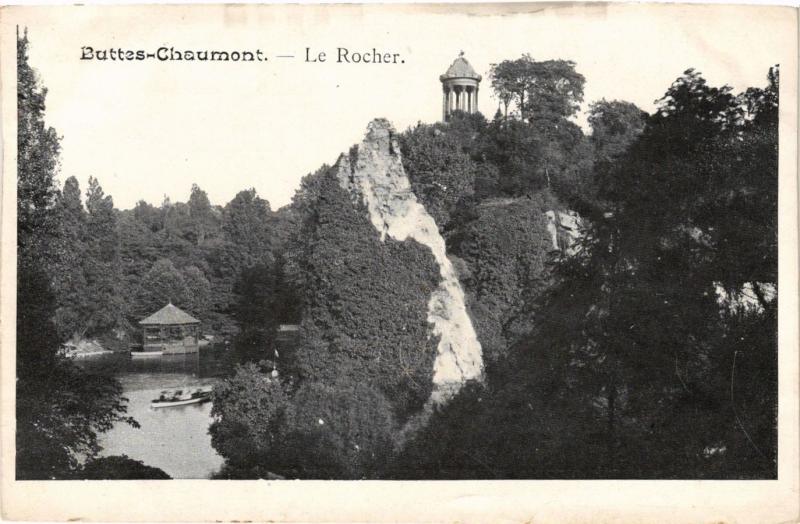 Carte postale ancienne Buttes-Chaumont - Le Rocher à Paris 19e