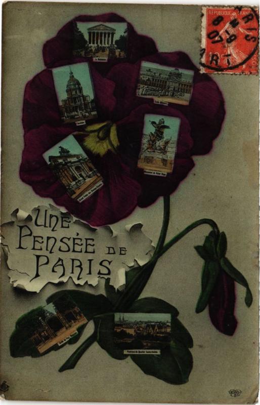 Carte postale ancienne Une pensée de Paris