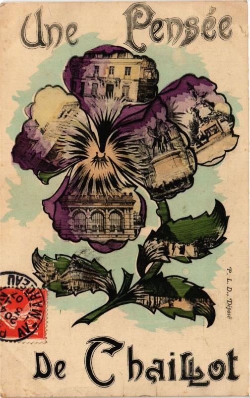 Carte postale ancienne Une pensée de CHAILLOT, Paris 16e à Paris 16e
