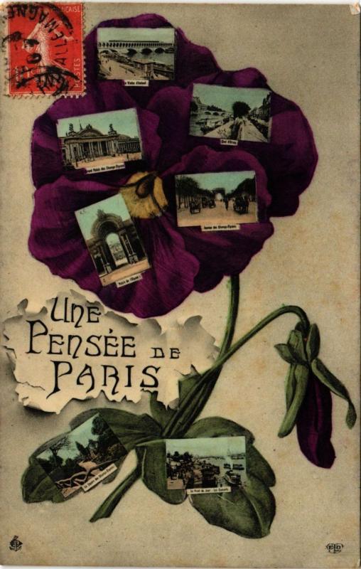 Carte postale ancienne Une pensée de Paris