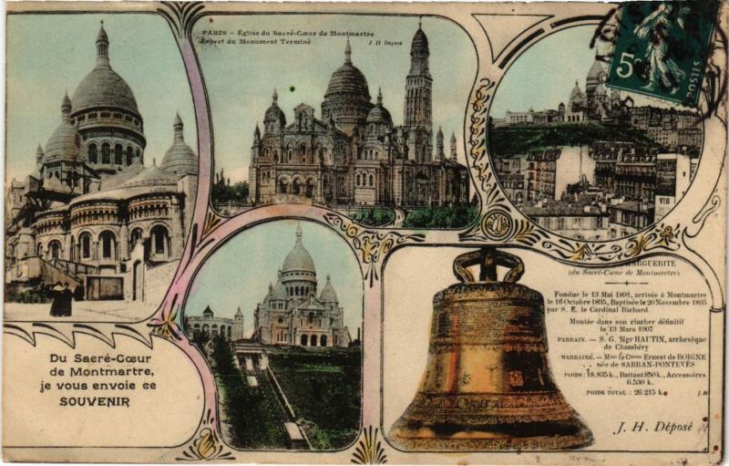 Carte postale ancienne Du Sacré-Coeur de Montmartre je vous envoie ce souvenir à Paris 18e