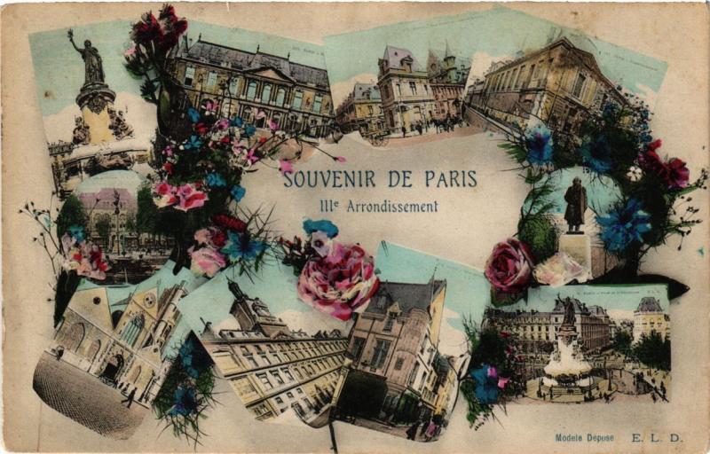 Carte postale ancienne Souvenir de Paris (3e) à Paris 3e