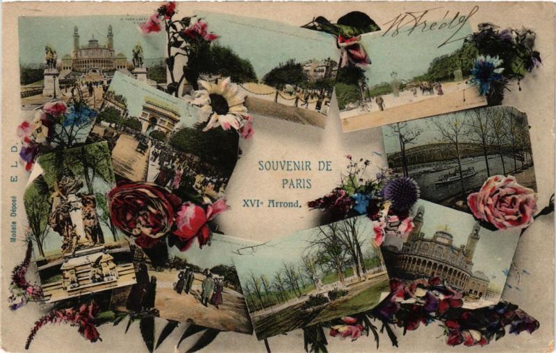 Carte postale ancienne Souvenir de Paris - XVIe Arrondissement à Paris 16e