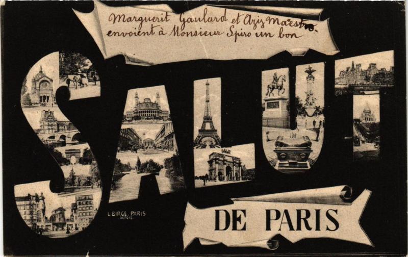 Carte postale ancienne Salut de Paris