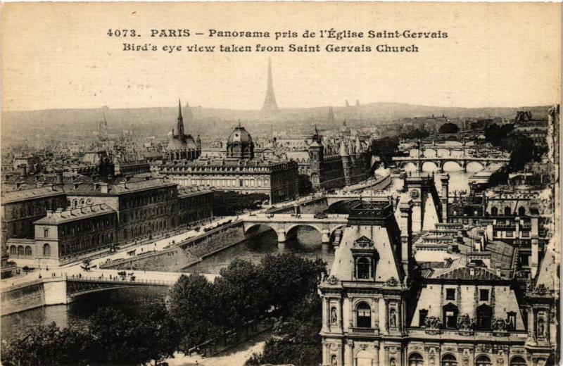 Carte postale ancienne Paris Panorama pris de l'Eglise Saint-Gervais