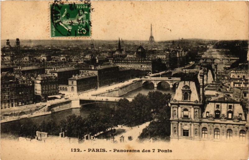 Carte postale ancienne Paris Panorama des 7 Ponts