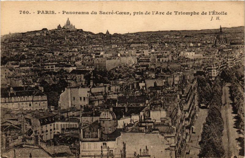 Carte postale ancienne Paris Panorama du Sacré-Coeur