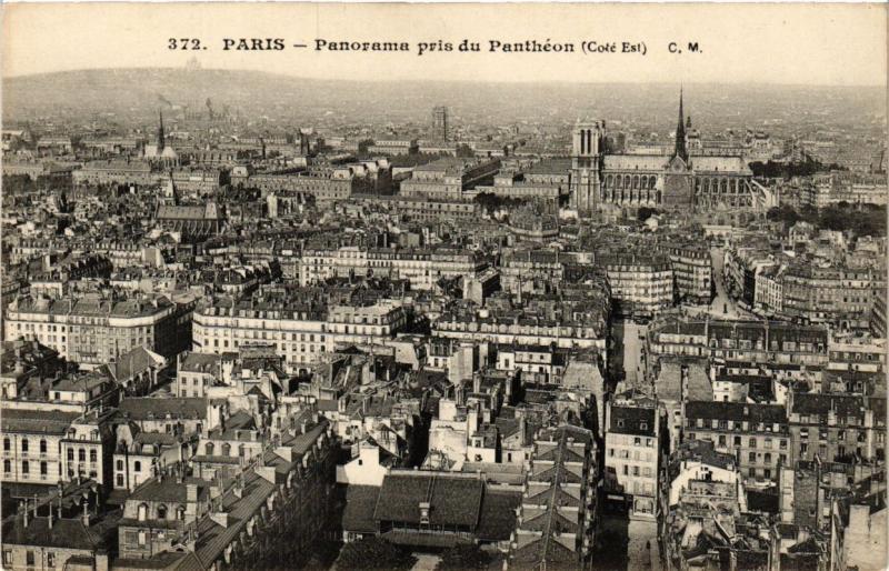 Carte postale ancienne Paris Panorama pris du Panthéon