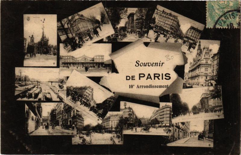 Carte postale ancienne Souvenir de Paris (10e) à Paris 10e