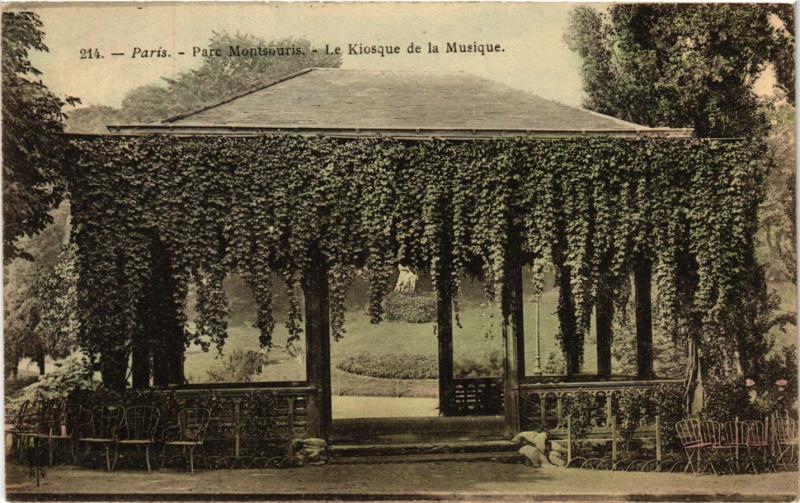 Carte postale ancienne Parc Montsouris - Le Kiosque de la Musique à Paris 14e