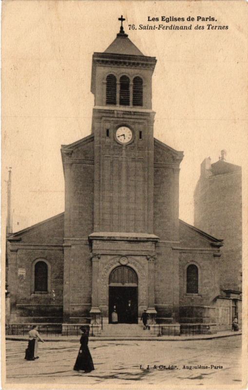 Carte postale ancienne Saint-Ferdinand des Ternes à Paris 17e