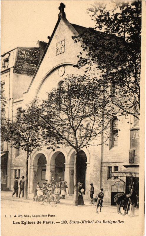 Carte postale ancienne Saint-Michel des Batignolles à Paris 17e