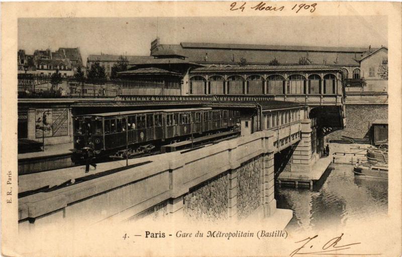 Carte postale ancienne Paris 12e-Gare du Métropolitain à Paris 12e