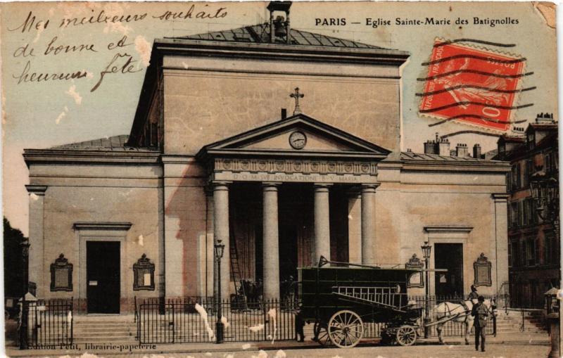 Carte postale ancienne Eglise Sainte-Marie des Batignolles à Paris 17e