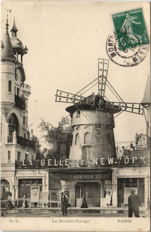 Carte postale ancienne Le Moulin Rouge à Paris 18e