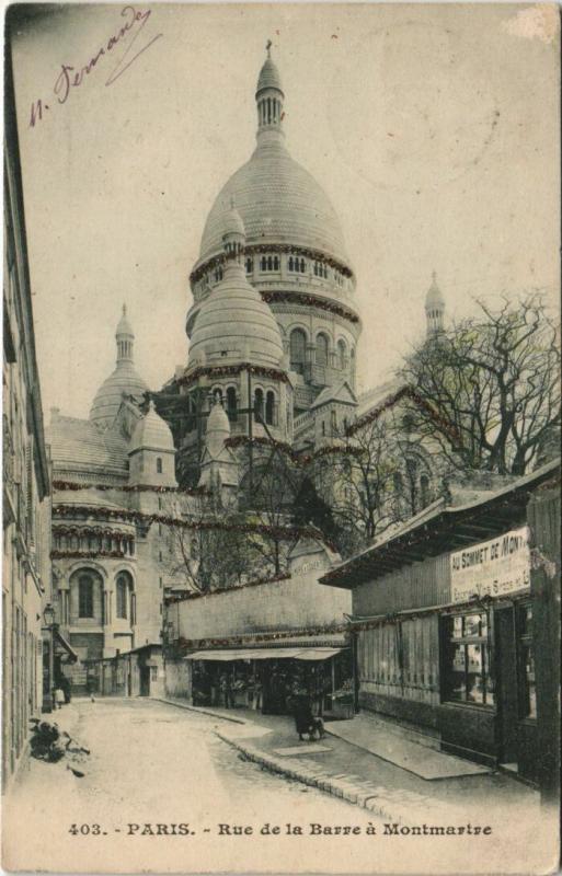 Carte postale ancienne Rue de la Barre à Montmartre à Paris 18e