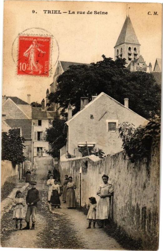 Carte postale ancienne Triel - La rue de Seine