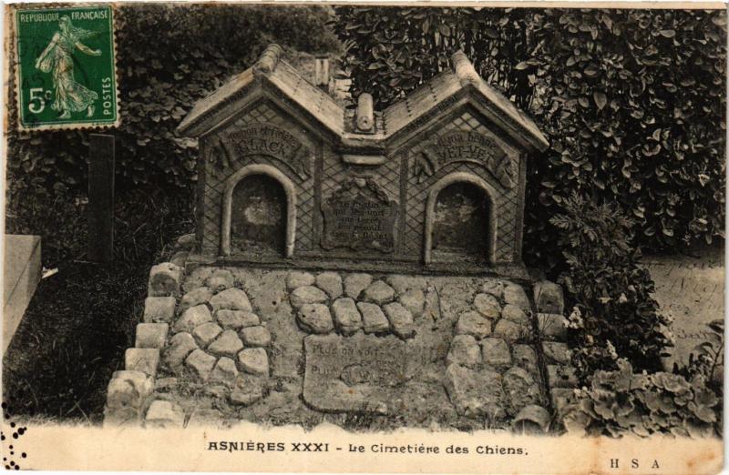 Carte postale ancienne Asnieres Le Cimetiere des Chiens