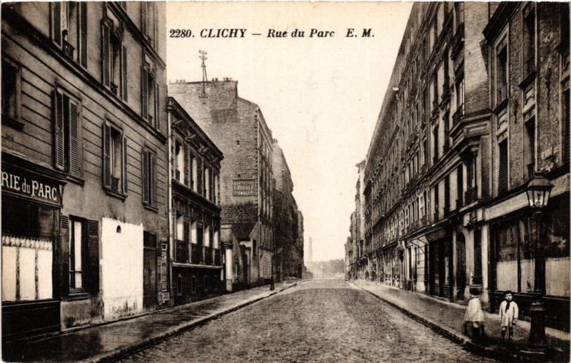 Carte postale ancienne Rue du Parc à Clichy