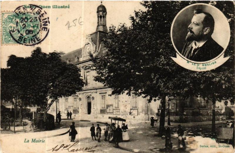 Carte postale ancienne La Mairie à Saint-Ouen-sur-Seine