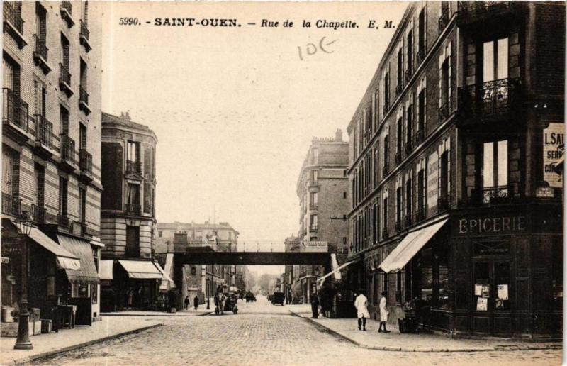 Carte postale ancienne Saint-Ouen Rue de la Chapelle