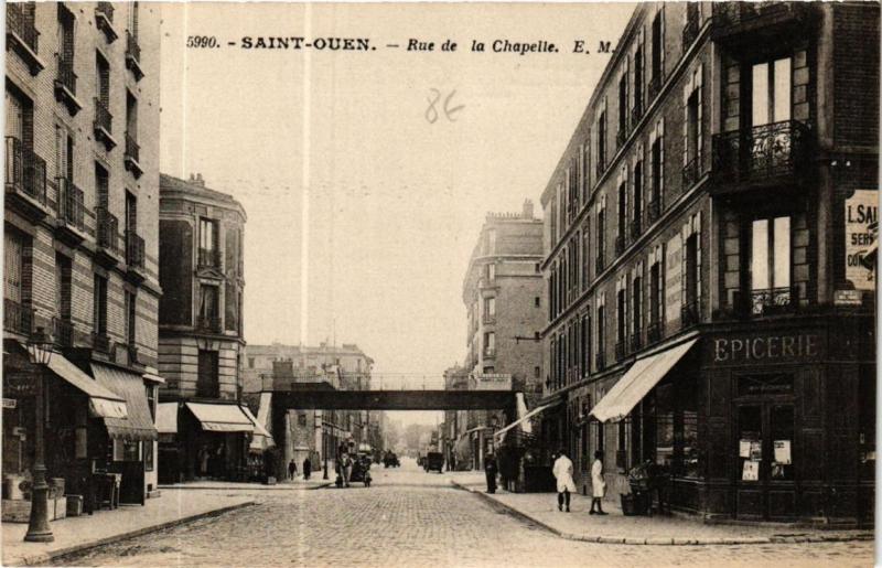 Carte postale ancienne Saint-Ouen Rue de la Chapelle