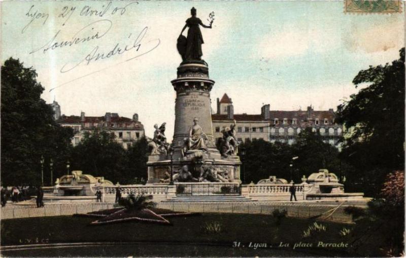 Carte postale ancienne Ed. Aqua 31 Lyon La Place Perrache