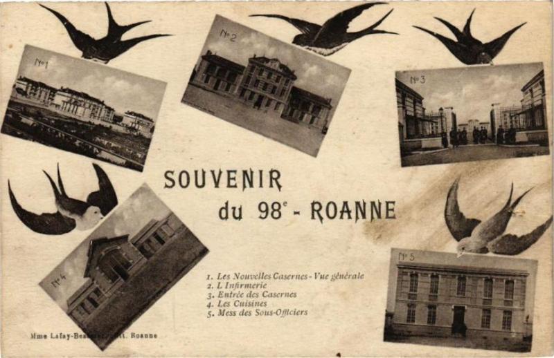 Carte postale ancienne Souvenir du 98' - Roanne à Roanne