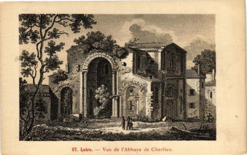 Carte postale ancienne Loire - Vue de l'Abbaye de Charlieu à Charlieu