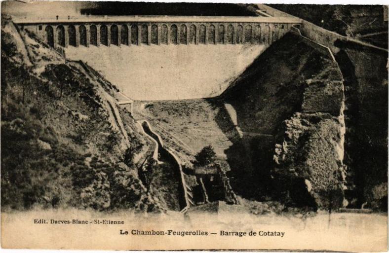 Carte postale ancienne Le Chambon-Feugerolles - Barrage de Cotatay au Chambon-Feugerolles