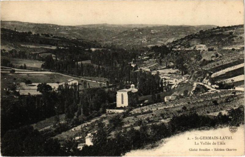 Carte postale ancienne Saint-Germain-Laval - La Vallée de l'Aix à Saint-Germain-Laval