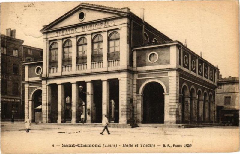 Carte postale ancienne Saint-Chamond - Halle et Théatre à Saint-Chamond