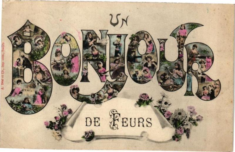 Carte postale ancienne Un Bonjour de Feurs à Feurs