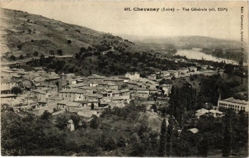 Carte postale ancienne Chavanay - Vue Générale (alt. 155m) à Chavanay