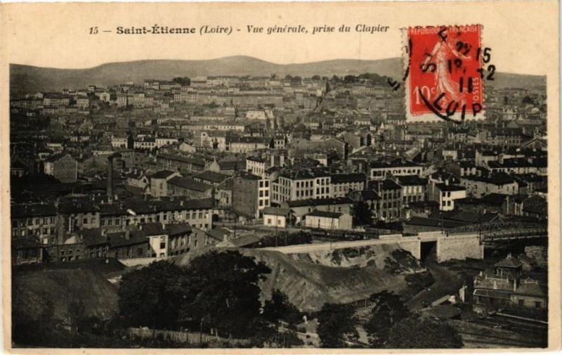 Carte postale ancienne Saint-Etienne - Vue générale prise du Clapier à Saint-Étienne